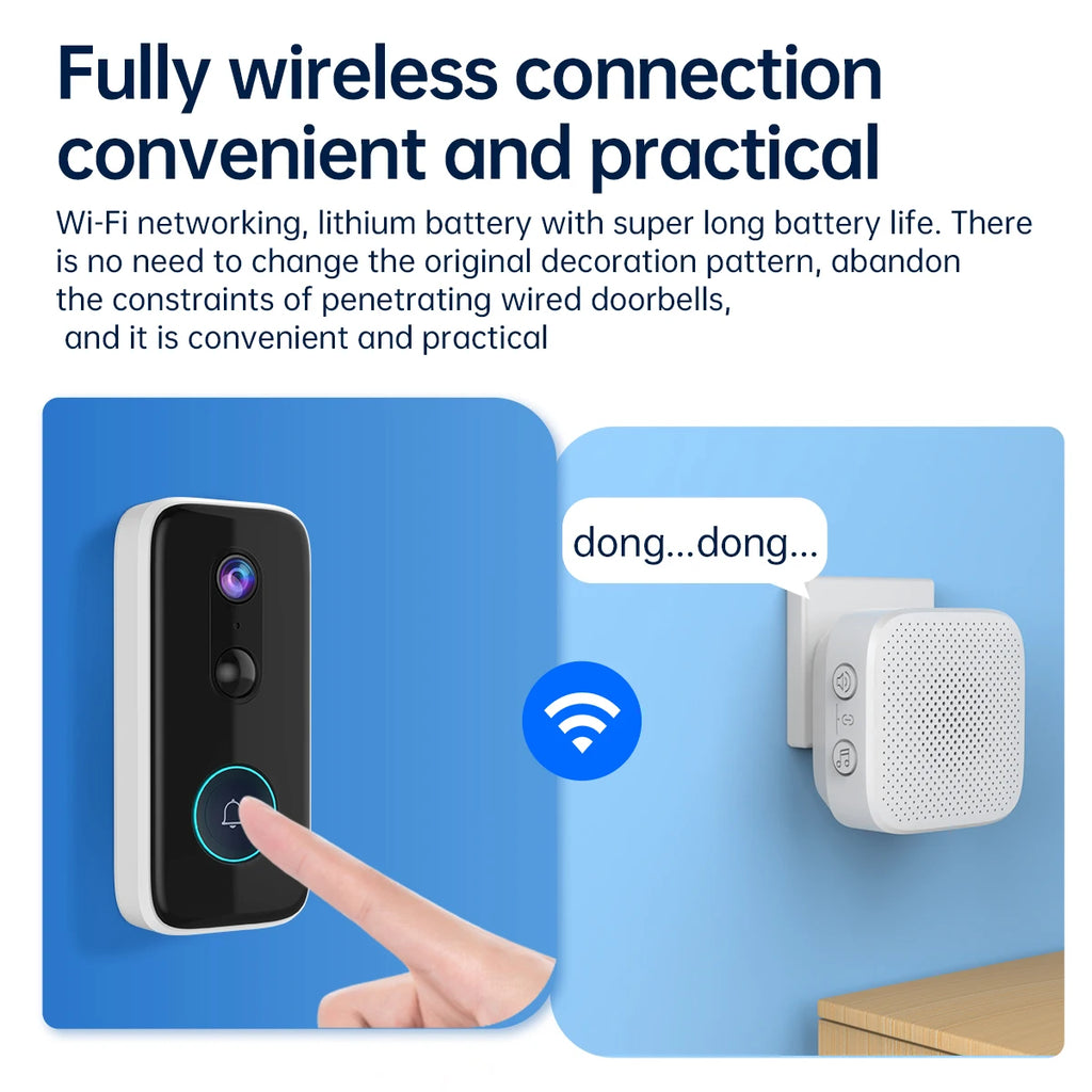 🔔📹 JOOAN 2K Intelligent WiFi Video Doorbell | Smart Home Camera Intercom 🔐 | Outdoor Battery-Powered Wireless Security Doorbell