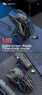 🔥🖱️ SMAILWOLF M8 Wireless RGB Gaming Mouse – 12000 DPI Tri-Mode