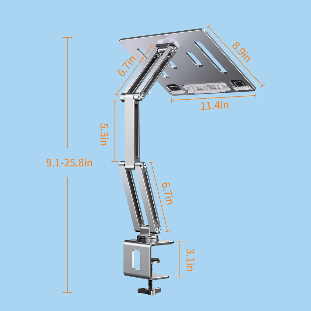 💻🔄 Eary Laptop Arm Mount for Desk – 360° Rotating Adjustable Stand