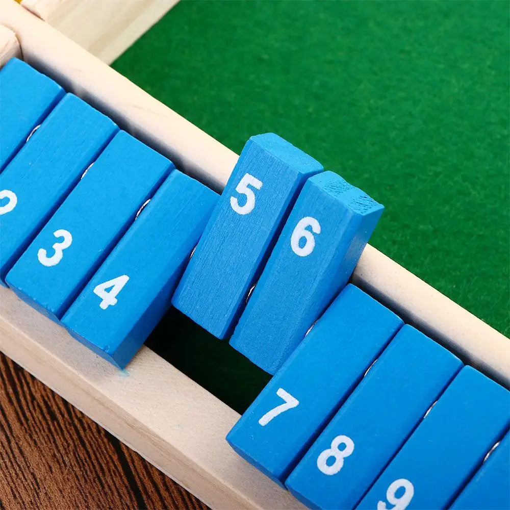 Arithmetic Dice Board Game Four-Sided Flip Card Games Box Dice Toys Wooden Flaps Dices 4 Players Party Number Game Board Games