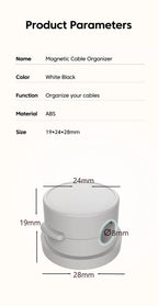 🧲🔄 360° Rotation Magnetic Cable Clip – Adhesive Wire Organizer