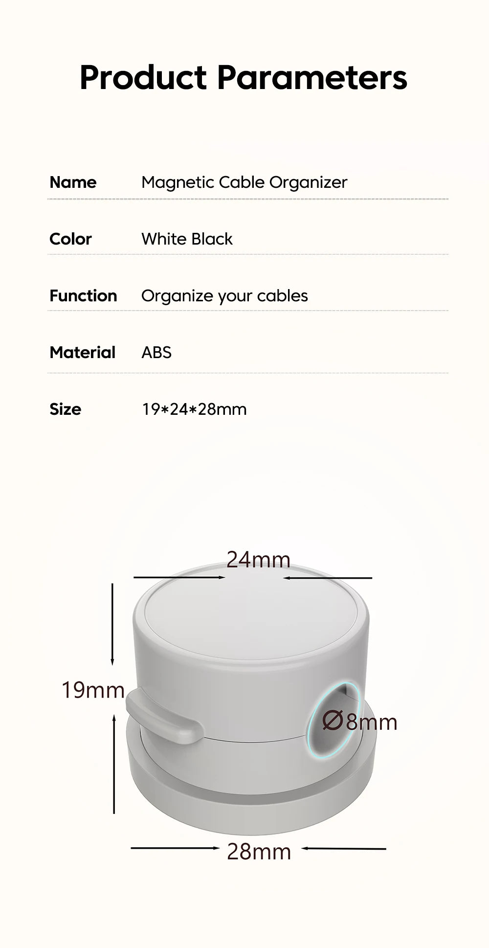 🧲🔄 360° Rotation Magnetic Cable Clip – Adhesive Wire Organizer