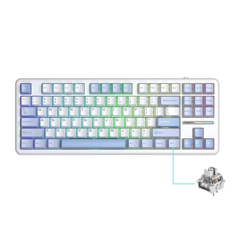 AULA F87 Pro Mechanical Keyboard – Tri-Mode Wireless RGB 87-Key