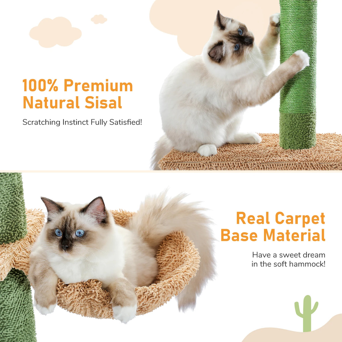 🌵🐱 5-Tier Floor-to-Ceiling Cat Tree – Cactus Climbing Tower