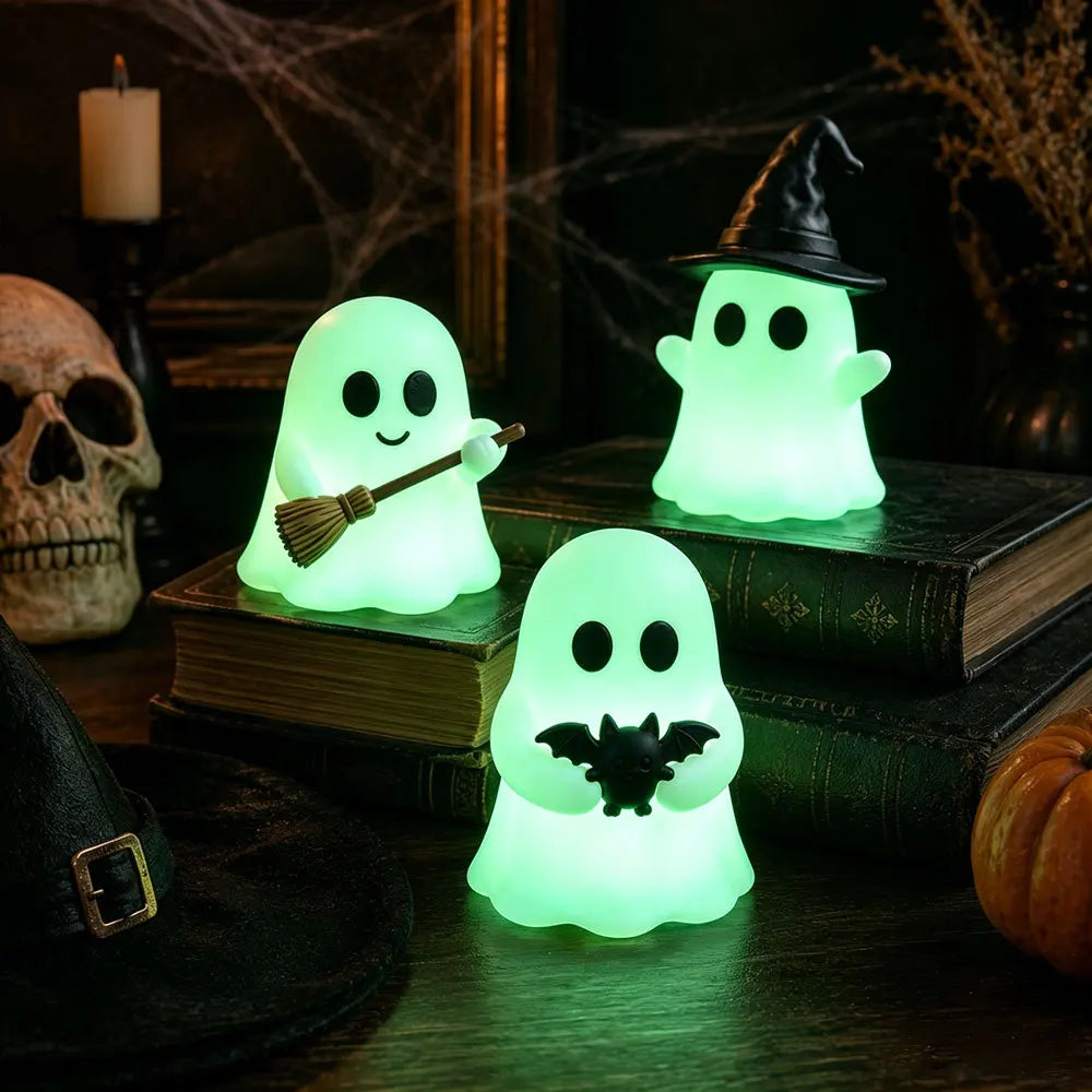 Halloween Mini Ghost Village – Glowing Desktop Décor