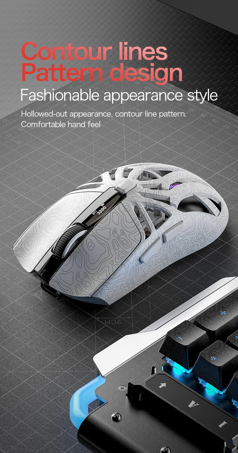 🔥🖱️ SMAILWOLF M8 Wireless RGB Gaming Mouse – 12000 DPI Tri-Mode