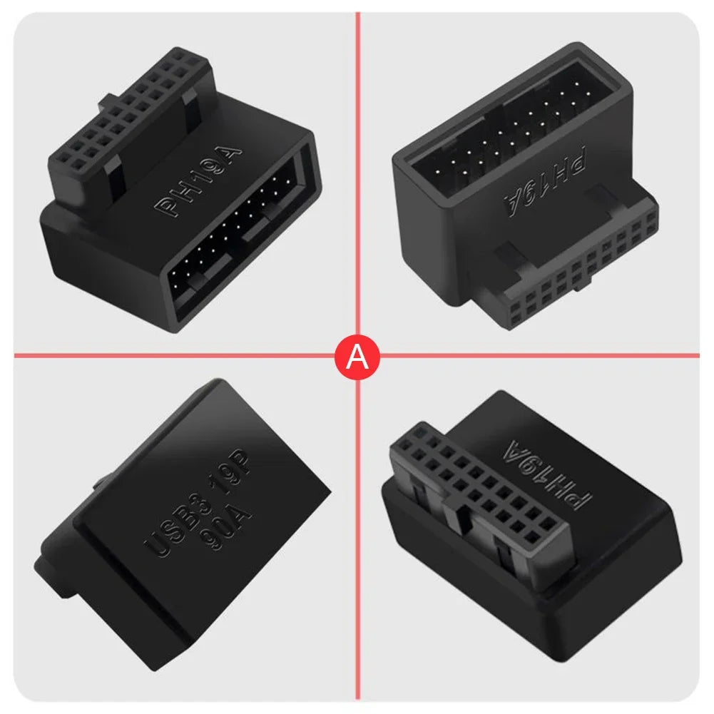 USB 3.0 Motherboard Header Adapter 19P/20P 90° Desktop Converter
