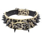 Spiked Dog Collar 🦴 Anti-Bite PU Leather Rivet Collar for Large Dogs