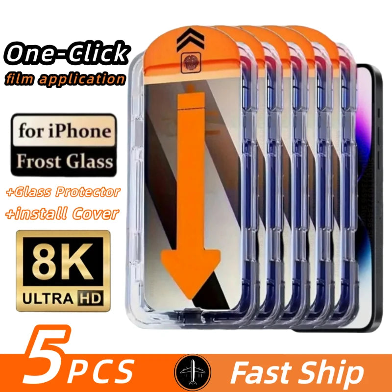 5PCS 8K HD Tempered Glass Screen Protector – Auto Dust Removal
