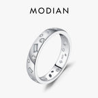 💍✨ MODIAN Geometric CZ Eternity Band – 925 Sterling Silver