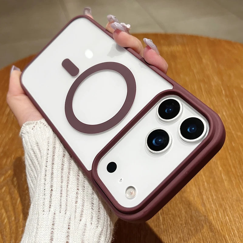 Clear Magnetic MagSafe Case for iPhone 17 / 17 Air / 17 Pro Max 📱 | Shockproof, Slim & Anti-Scratch Candy Color Cover