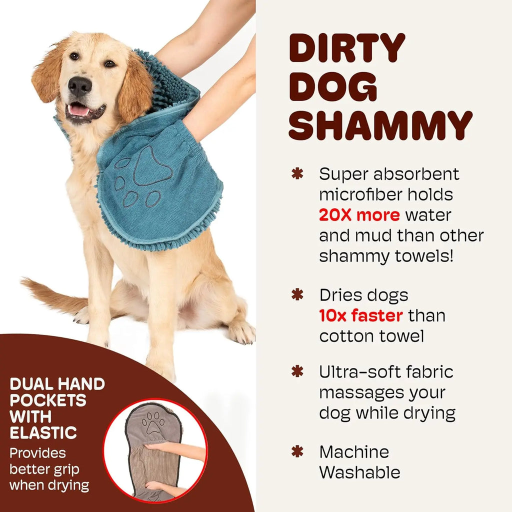 🛁🐾 Pet Absorbent Bath Towel – Quick-Drying Golden Hair Blanket