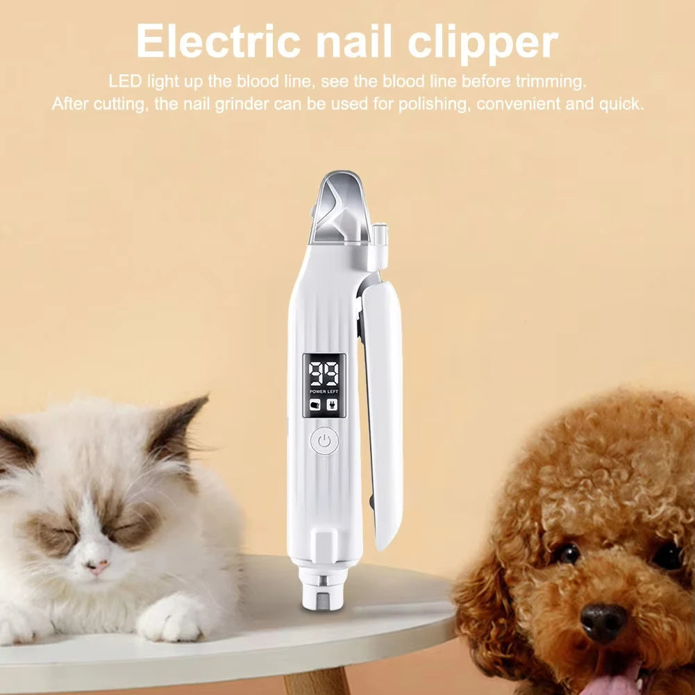 ✂️🐾 2-in-1 Electric Pet Nail Trimmer & Grinder with LED Light
