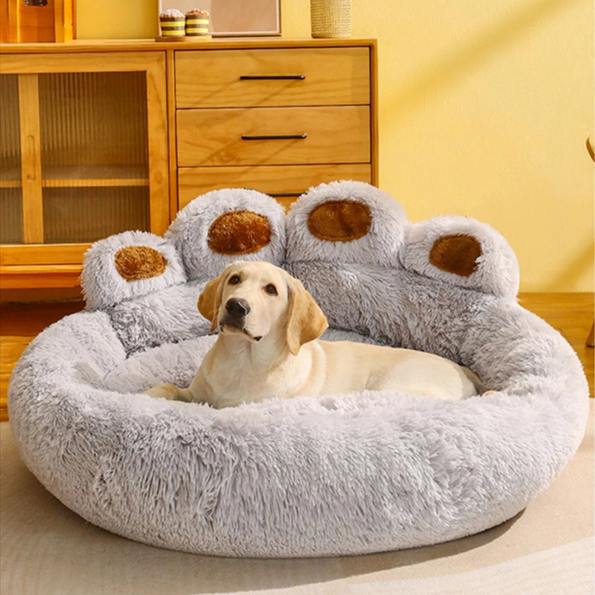 🐾🛏️ Fluffy Winter Dog Bed – Plush Kennel Sofa Cushion