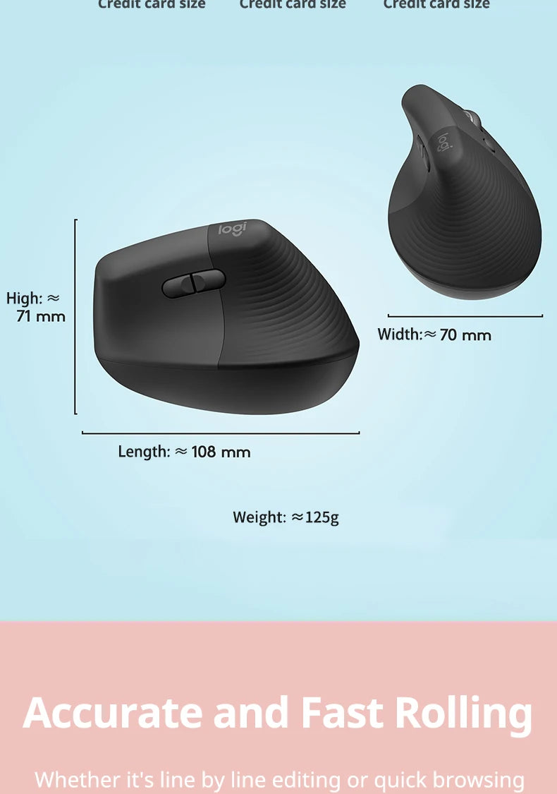 🖱️💜 Logitech Lift Vertical Ergonomic Wireless Mouse – Silent Click Dual Mode