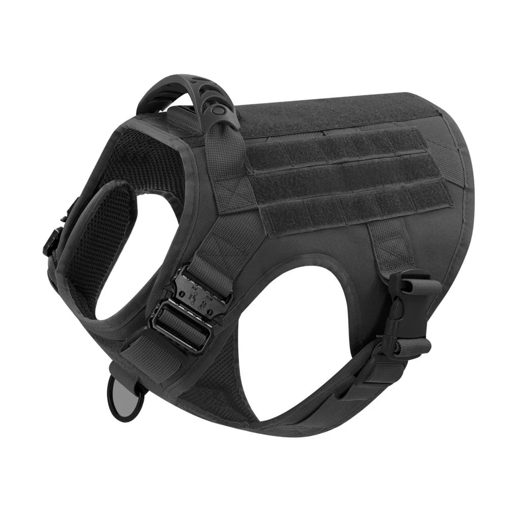 Tactical Large Dog Harness & Leash Set 🐕‍🦺 Military Training Vest with Collar for German Shepherd, Malinois & Medium-Large Dogs