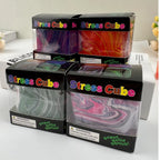 Striped Gel-Filled Squishy Cube – Slow-Rebound Sensory Fidget Toy