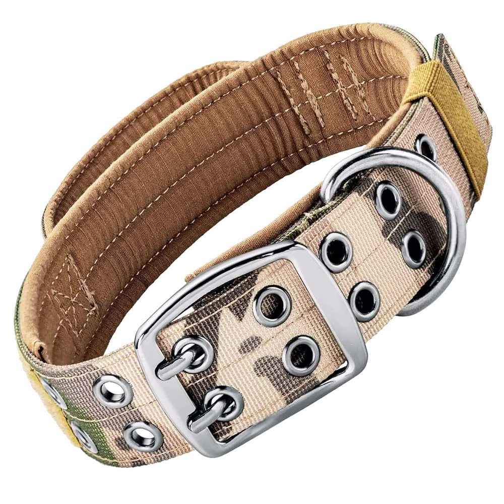 🐕🛡️ Tactical Dog Collar with Handle – Heavy Duty Double Buckle