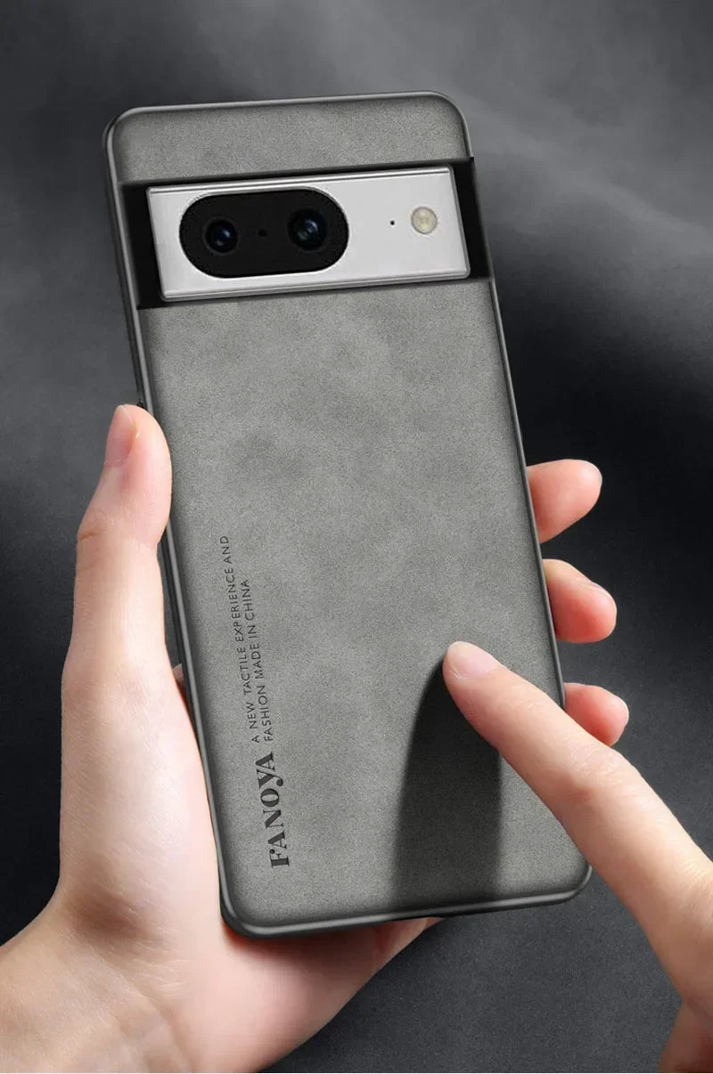 Sheepskin Leather Silicone Bumper Case for Google Pixel Series