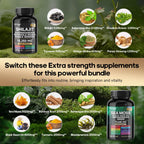 QuitMood Sea Moss & Shilajit Energy Bundle 🌿⚡ Natural Vitality Support with Black Seed Oil, Ashwagandha, Turmeric & Ginger for Men & Women