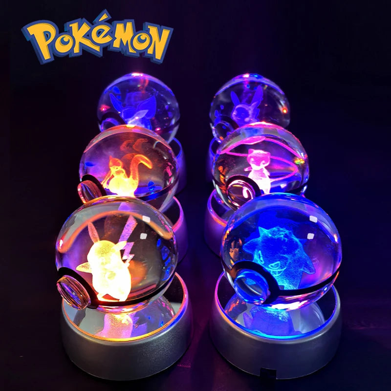Pokémon Crystal Ball 3D Night Light – Mewtwo, Pikachu & Gengar