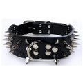 Spiked Dog Collar 🦴 Anti-Bite PU Leather Rivet Collar for Large Dogs
