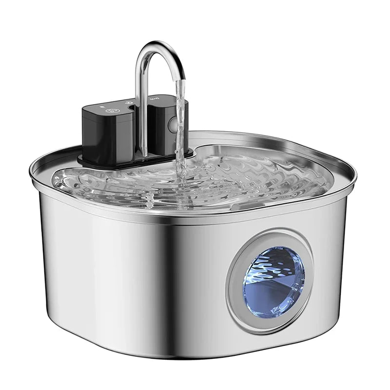 💧🐾 3.2L Stainless Steel Wireless Pet Water Fountain – 4000mAh