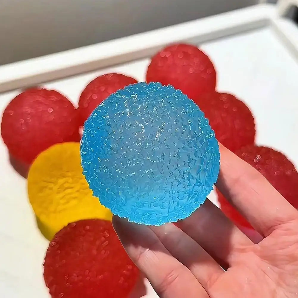 Blue Ice Ball Squishy Toy – Transparent TPR Mochi Sensory Fidget