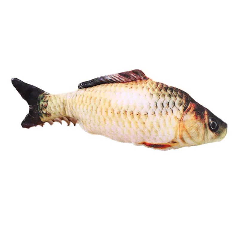 Plush Catnip Fish Toy Interactive Squeaky Chewable Pet Toy Simulation Fish with Mint for Cats