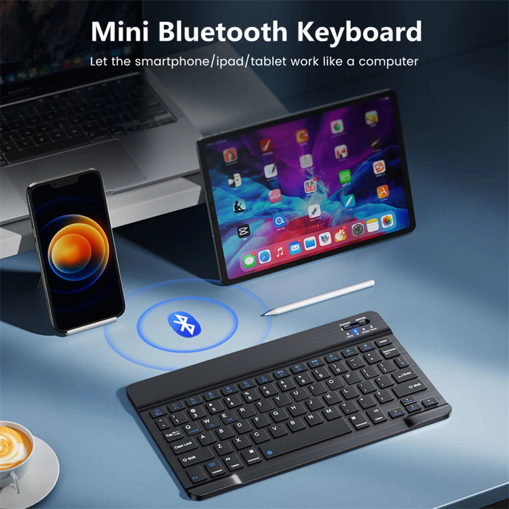 ⌨️🖱️ Mini Wireless Bluetooth Keyboard & Mouse Set – Portable for iPad & Android