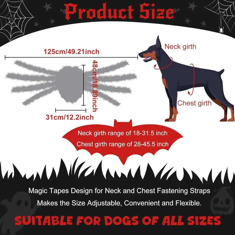 LED Spider Dog Costume – Funny Halloween Outfit for Large Dogs