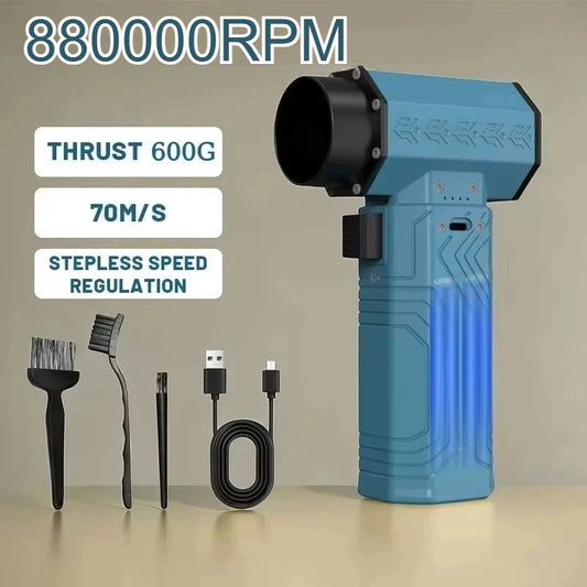 Air Blower 880000RPM High Speed  Mini Turbo Jet Fan 10000MAH 600g Thrust 70m/s Wind Brushless Duster leaf Removal Dryer keyboard