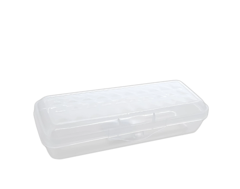 Plastic Pencil Case 8" Clear Storage Box – Translucent Organizer for School Supplies, Art Tools, Makeup & Craft Accessories