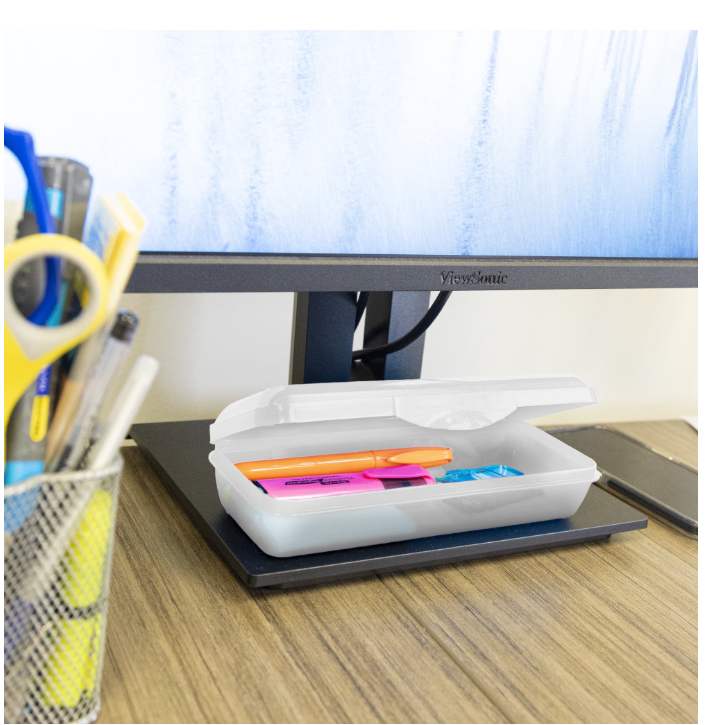 Plastic Pencil Case 8" Clear Storage Box – Translucent Organizer for School Supplies, Art Tools, Makeup & Craft Accessories