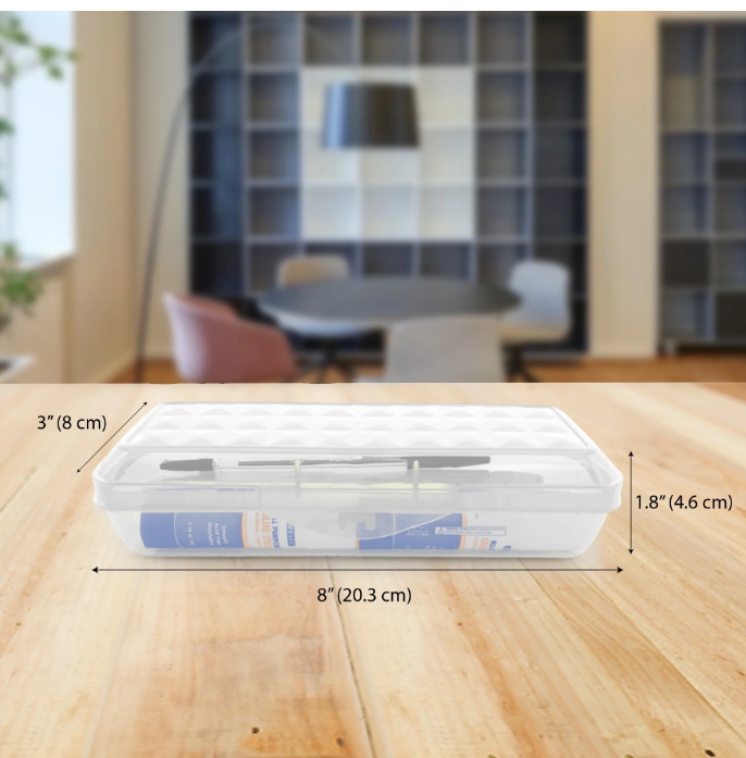Plastic Pencil Case 8" Clear Storage Box – Translucent Organizer for School Supplies, Art Tools, Makeup & Craft Accessories