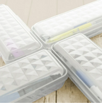 Plastic Pencil Case 8" Clear Storage Box – Translucent Organizer for School Supplies, Art Tools, Makeup & Craft Accessories