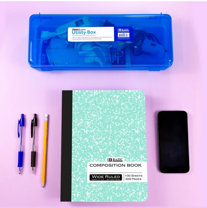 Composition Notebook Wide Ruled – 100 Sheets (200 Pages), Pastel Marble Cover, 9.75 x 7.5 in – Durable Sewn Binding