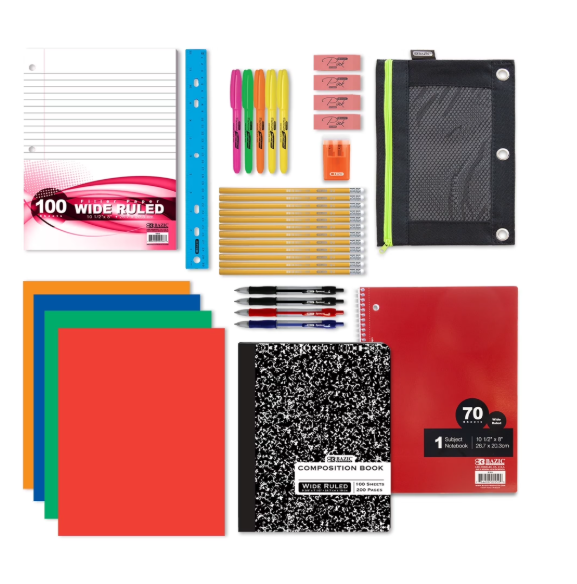 K12 School Supply Kit – 33 Piece Complete Back-to-School Set