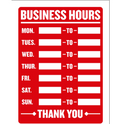 Business Hours Sign for Store Door 9x12 | 12x16 – Open Closed Hours Sign for Retail Store, Office, Restaurant