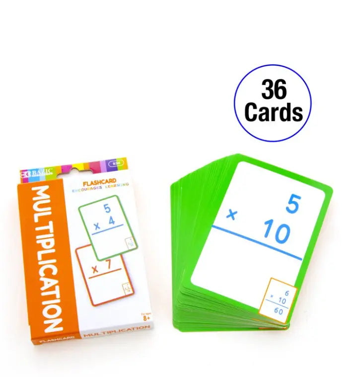 Multiplication Flash Cards for Kids Ages 6+ (36 Pack) | Math Skill Development & Learning Flashcards for Classroom & Home G8Central