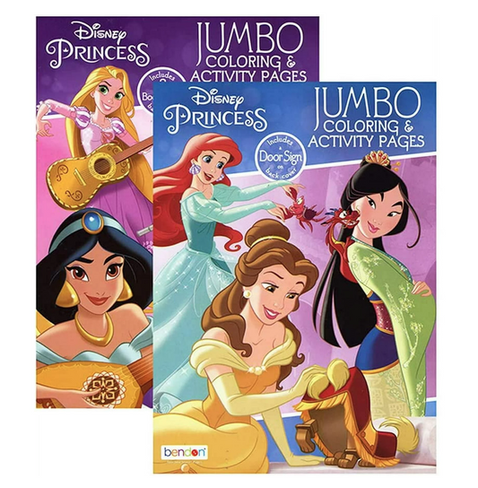 2PC Disney Princesses Coloring Book Jumbo Activity Pad Books Kids Children Girls