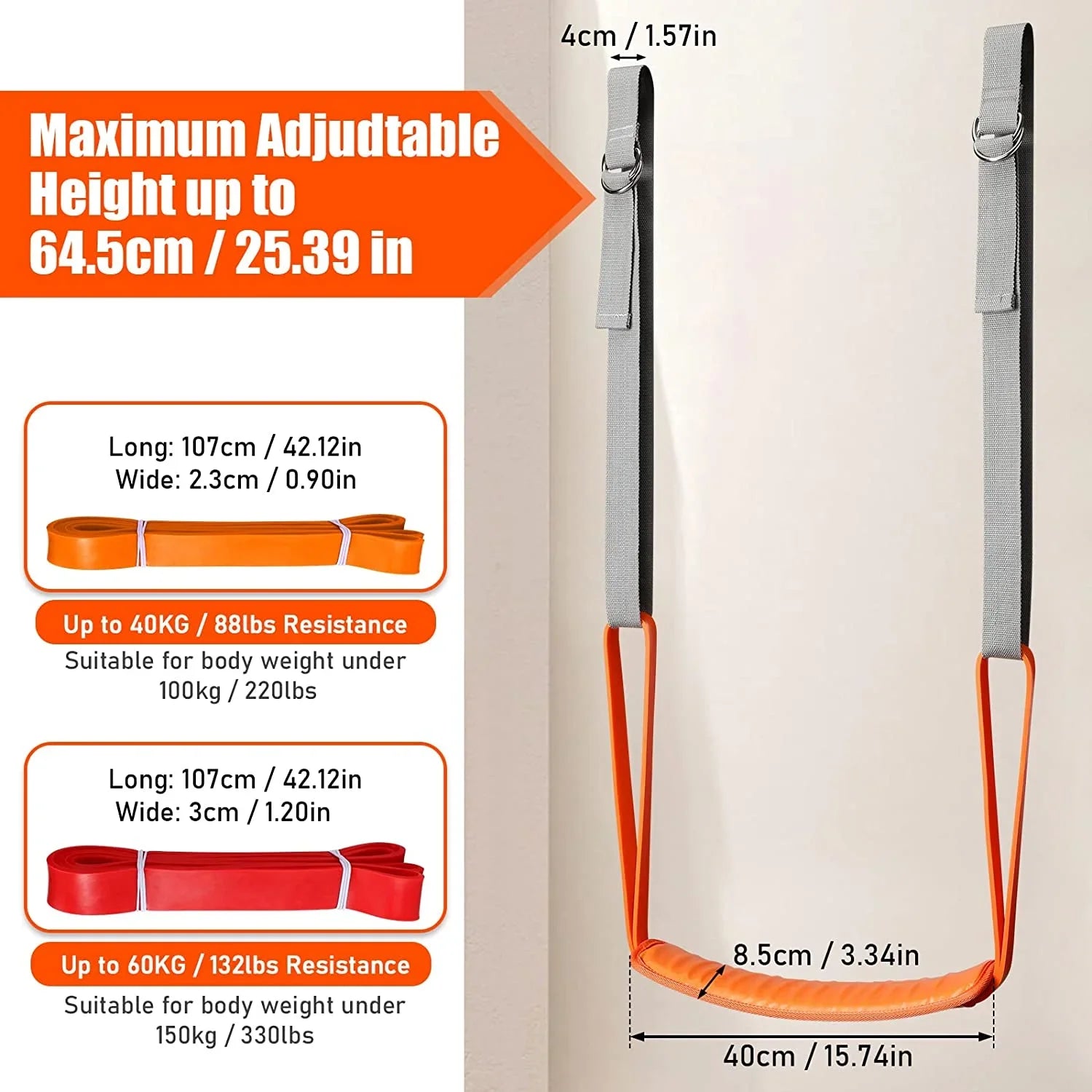 Pull-Up Assistance Bands Set with Resistance Straps – Support for Pull-Ups, Chin-Ups & Strength Training for Men & Women
