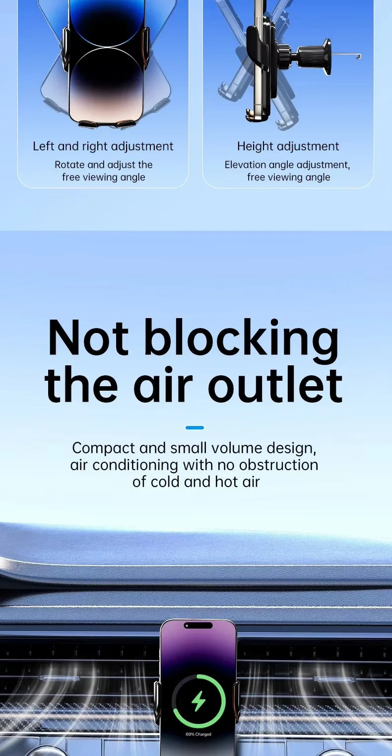 🚗📱 UYUXIO 15W Wireless Car Charger Air Vent Mount