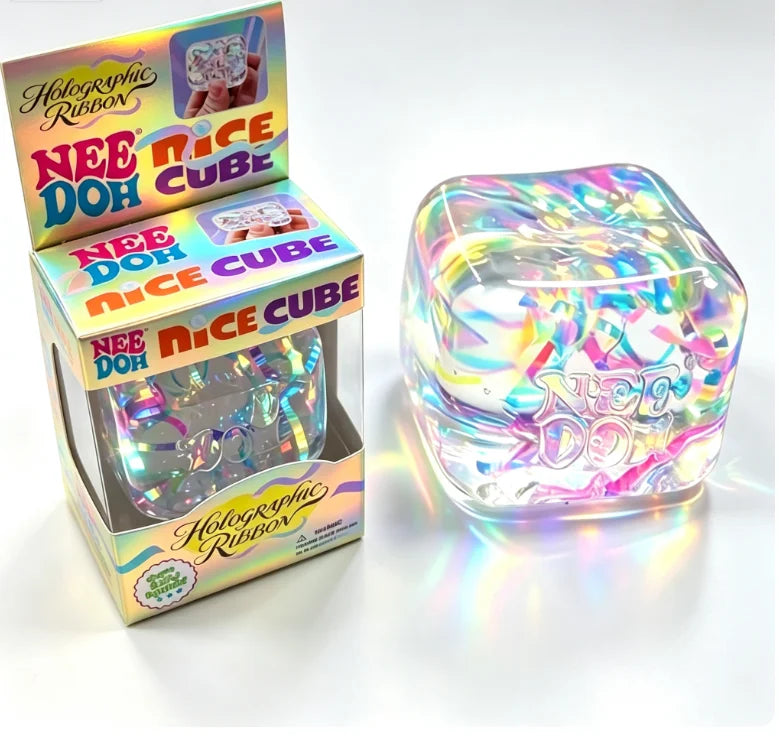 NeeDoh Holographic Ribbon Squeeze Toy – Colorful Sensory Fidget