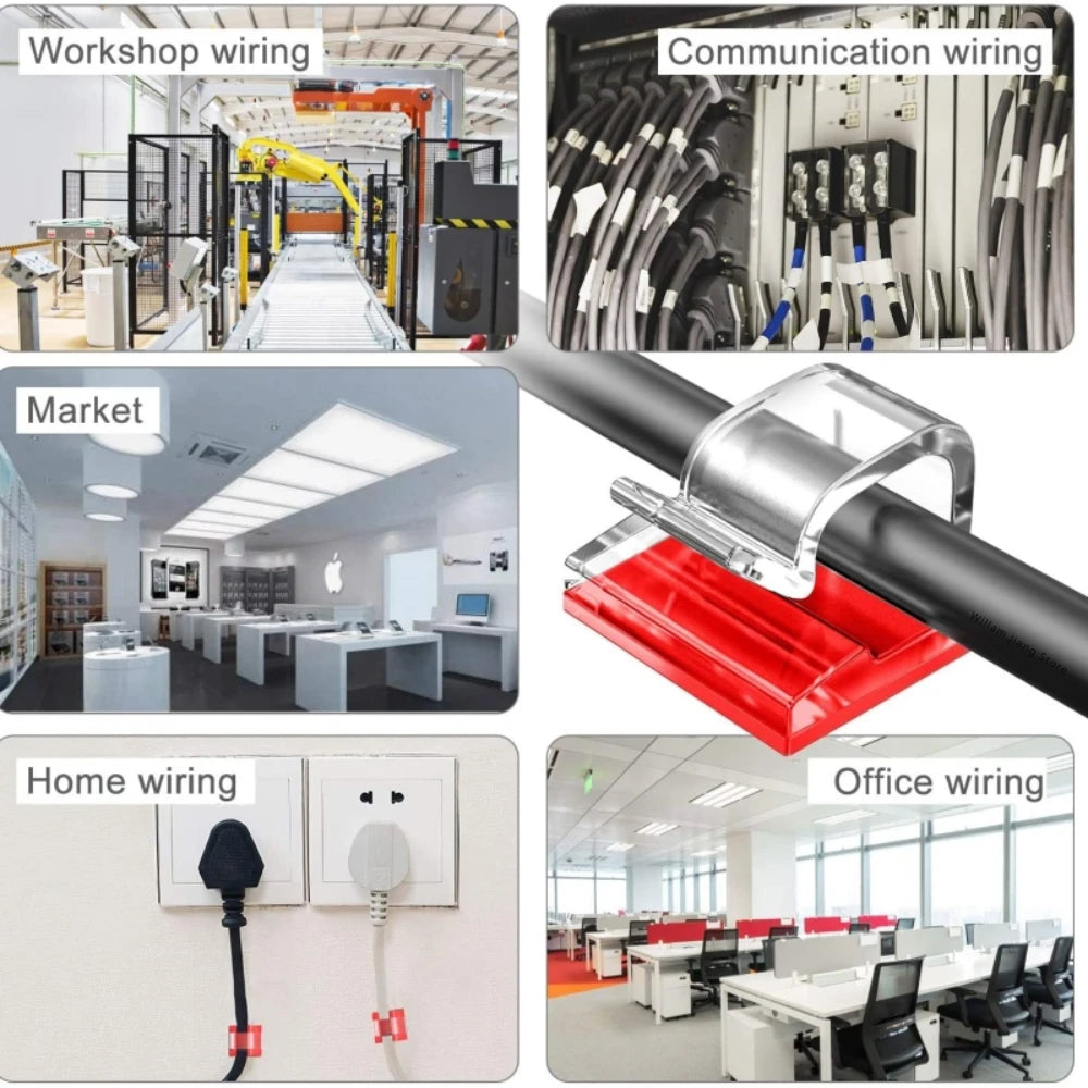 🔌📎 10/50PCS Cable Management Clips – Wire Organizer & Cord Holder