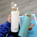 TYESO Thermos Bottle 600ML / 750ML – Stainless Steel Insulated Straw Water Bottle 💧✨