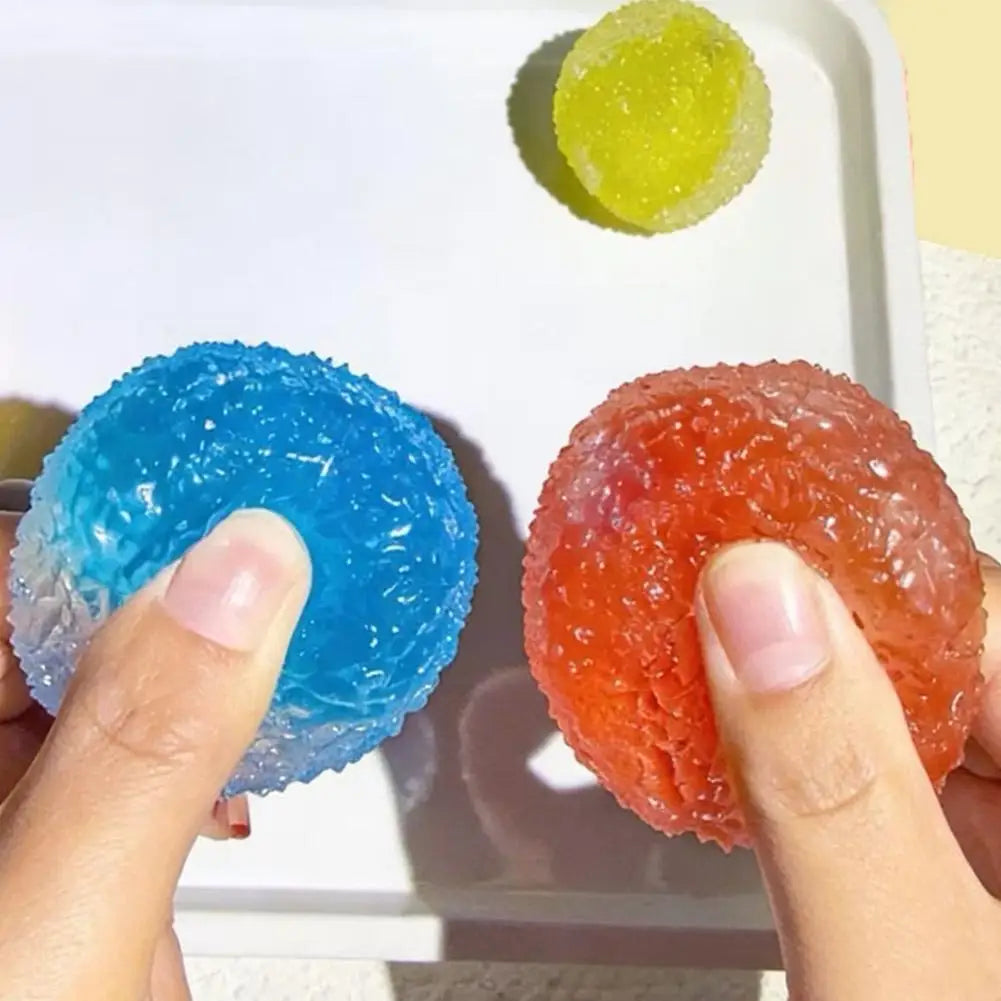 Blue Ice Ball Squishy Toy – Transparent TPR Mochi Sensory Fidget