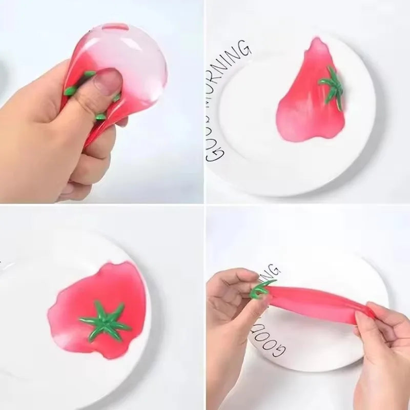 Taba Tomato Squishy Toy – Soft Artificial Fruit Sensory Squeeze Fidget
