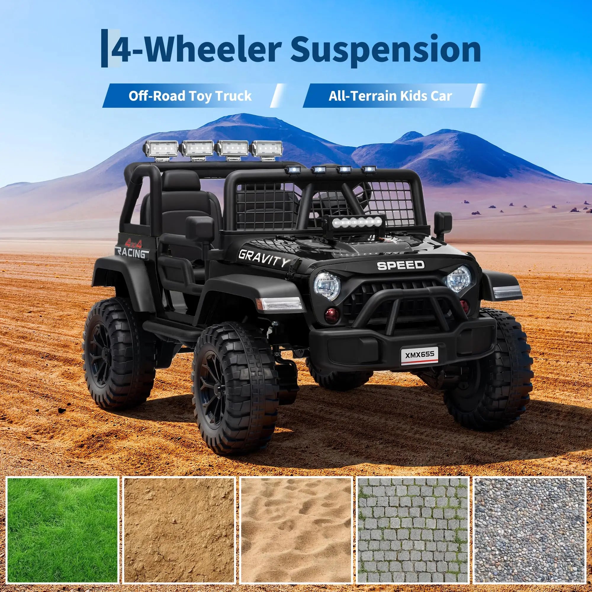 🚙 24V Kids Electric Off-Road Ride-On Car – 2-Seater 4WD Ride On Truck with Parent Remote Control for Boys & Girls Ages 3-8