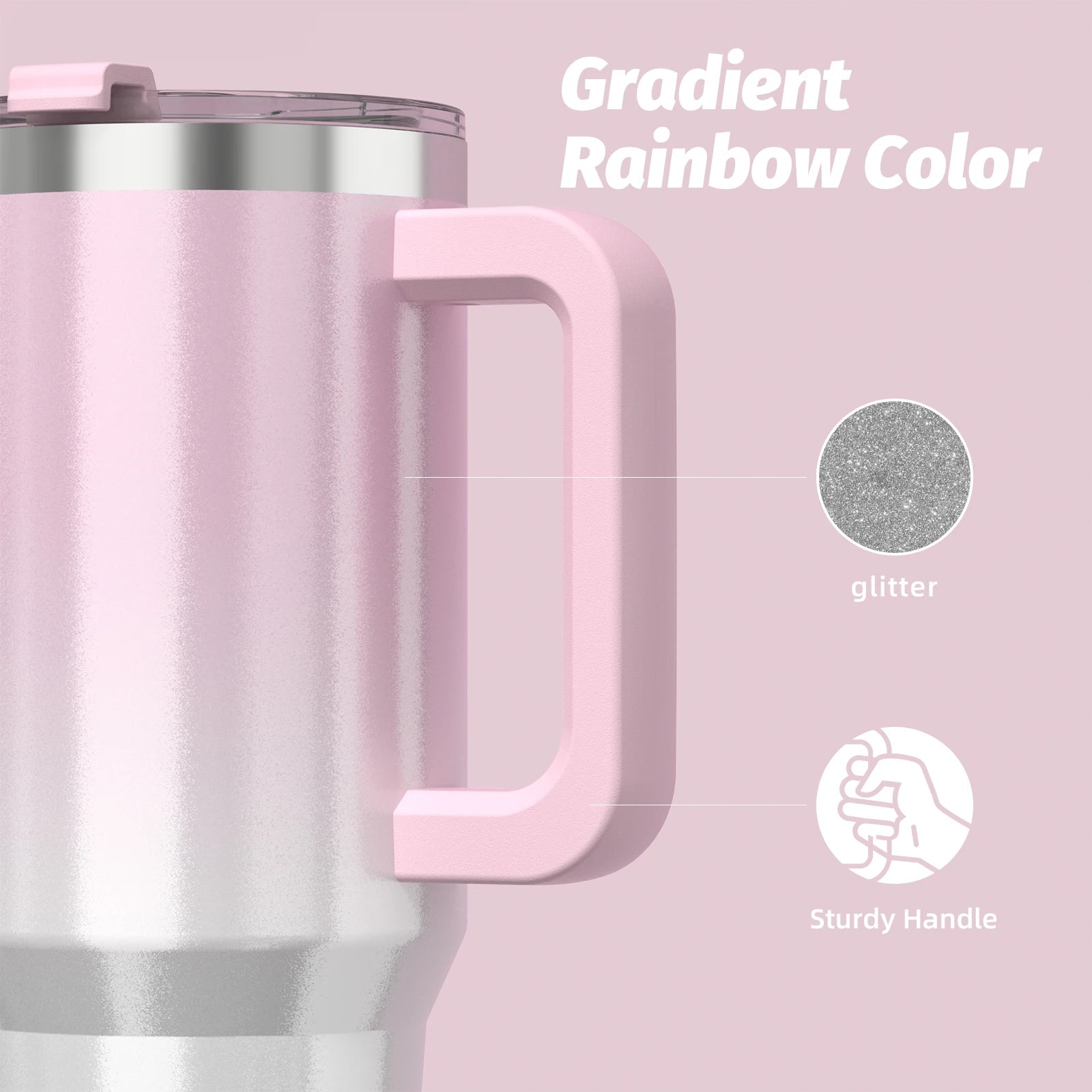 WATERSY 30oz / 40oz Insulated Tumbler – Stainless Steel Travel Mug with Handle & Straw 💧✨
